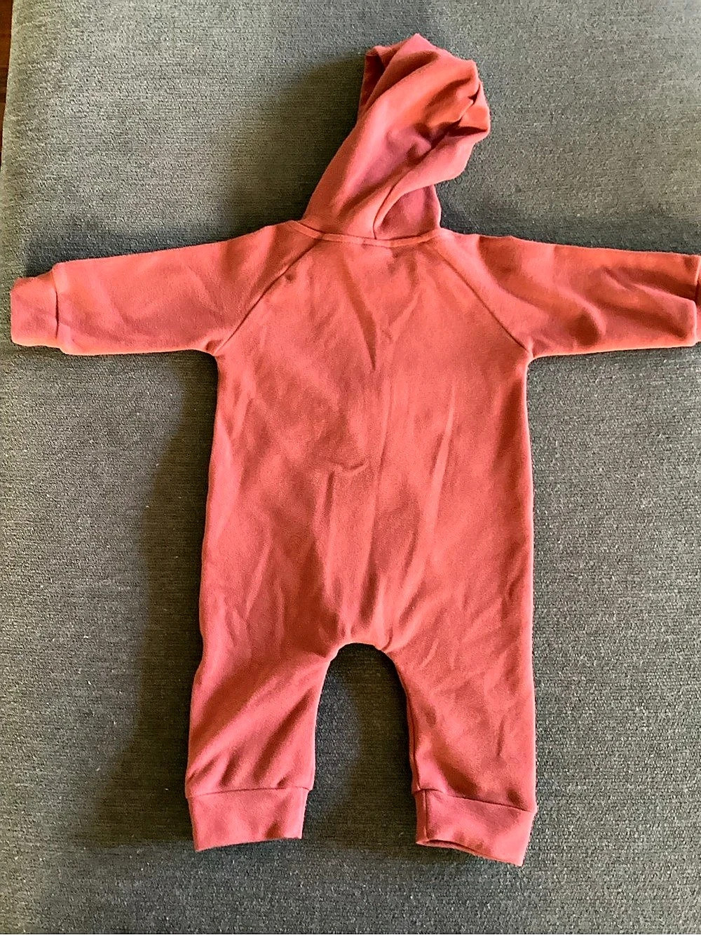 Rust Hooded Baby Romper Like New